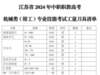 江苏省2024年中职职教高考机械类（钳工）专业技能报名已开始